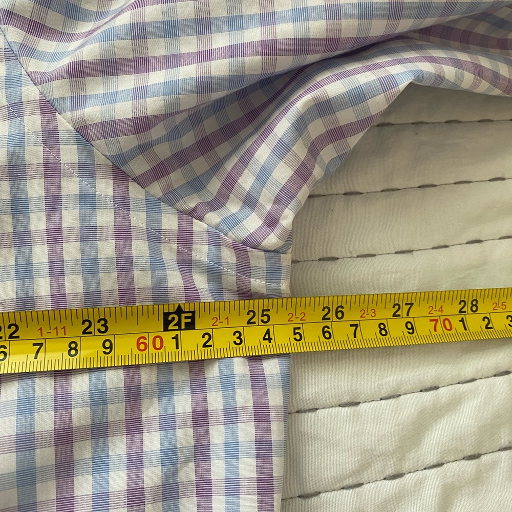 Eton Blue and Purple Dress Shirt Crisp Cotton - Picture 7 of 11